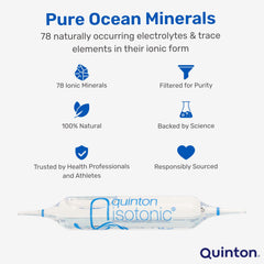 Quinton Isotonic Ampoules label details emphasize isotonic balance and usage.