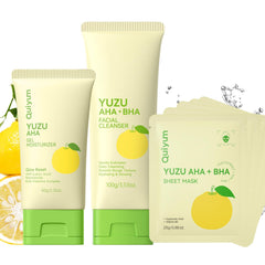 QUIYUM Yuzu cleanser bottle with dual-acid formula for clear pores.
