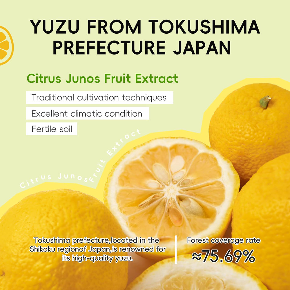 QUIYUM Yuzu exfoliating sheet masks pack for glow and hydration.