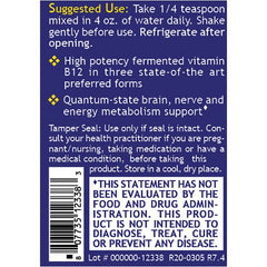 Vegan-friendly fermentation-based B12 drops for adults
