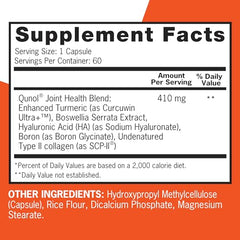 Qunol 5-in-1 Joint Health bottle back with supplement facts