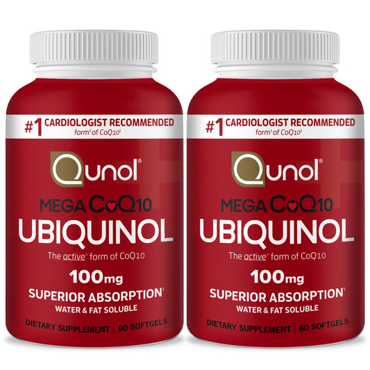 Qunol Mega Ubiquinol CoQ10 100mg bottle label