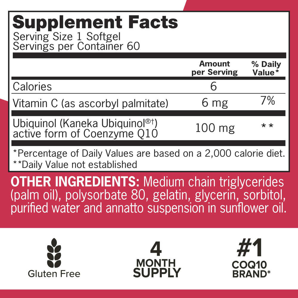 Close-up of Ubiquinol CoQ10 capsules