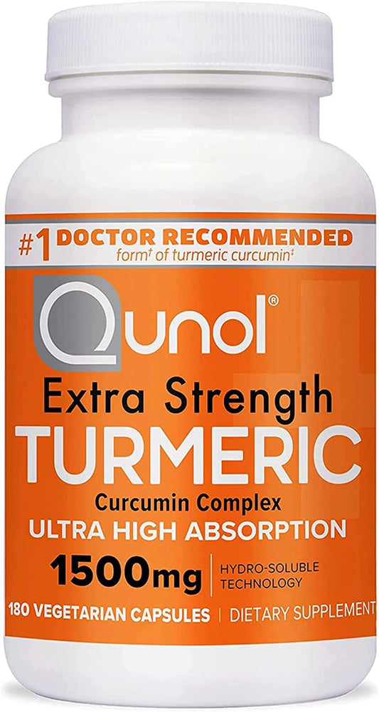 Qunol Turmeric Curcumin 180-count bottle front view