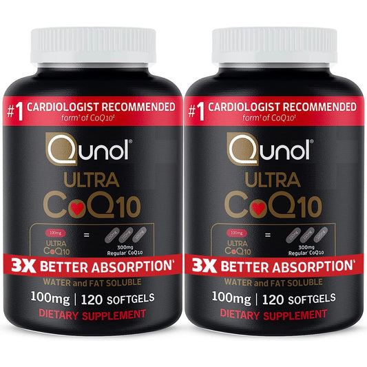 Qunol Ultra CoQ10 100mg bottle with 240 softgels