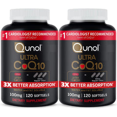 Qunol Ultra CoQ10 100mg bottle with 240 softgels