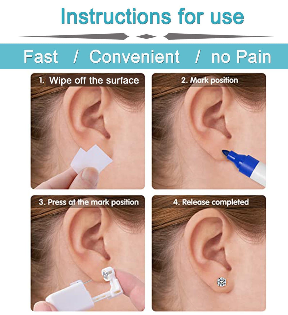 QWALIT flat-back butterfly ear studs for secure, comfortable wear.