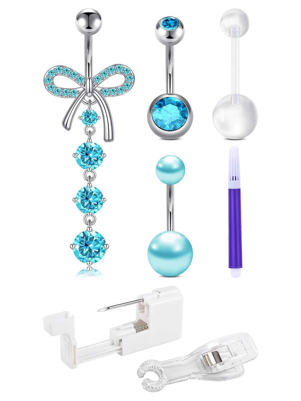 QWALIT hypoallergenic belly ring set for comfortable wear