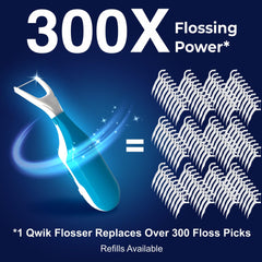 QWIK floss refill/spool replacement for continuous use in blue