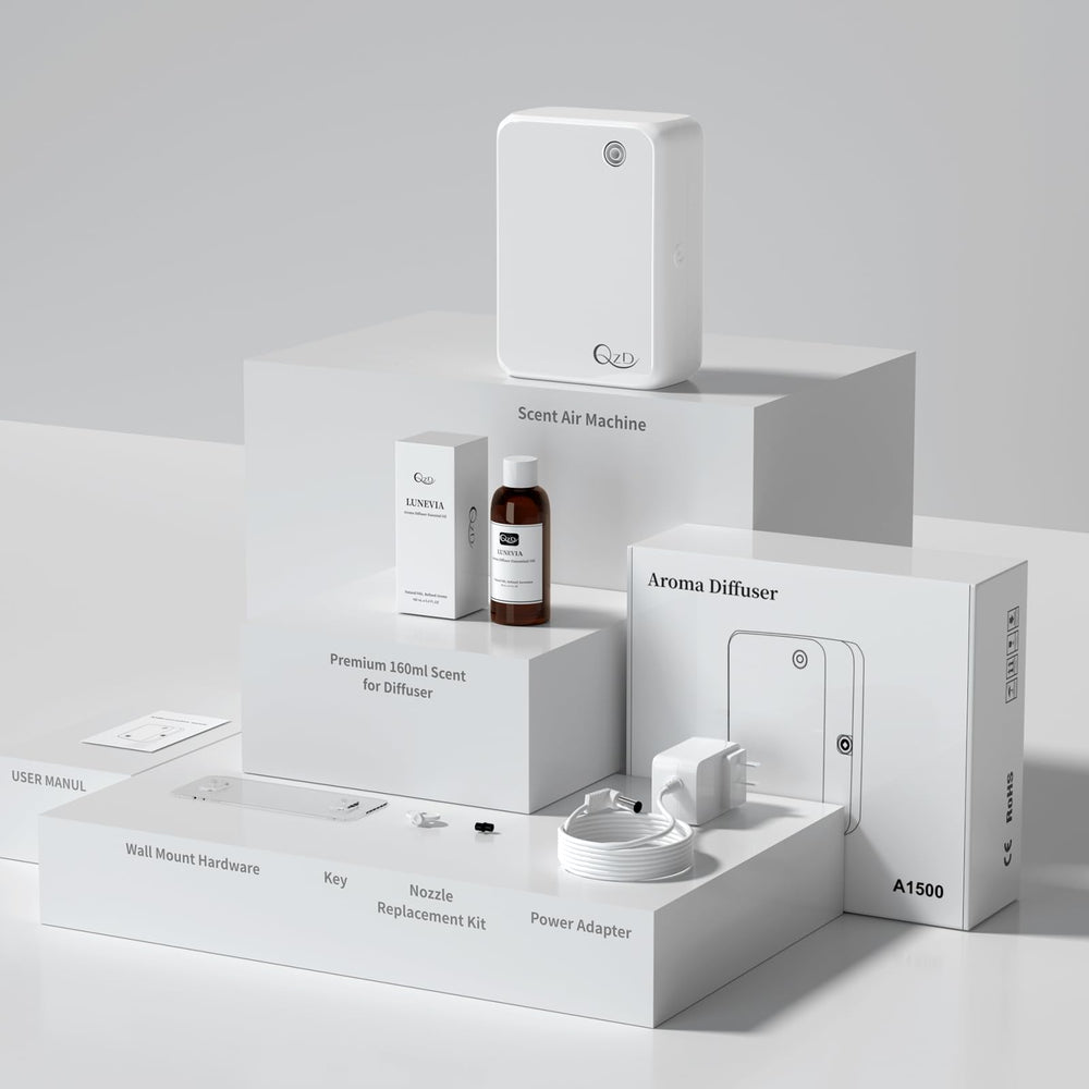 QZD diffuser in hotel lobby illustrates large-room scent diffusion.