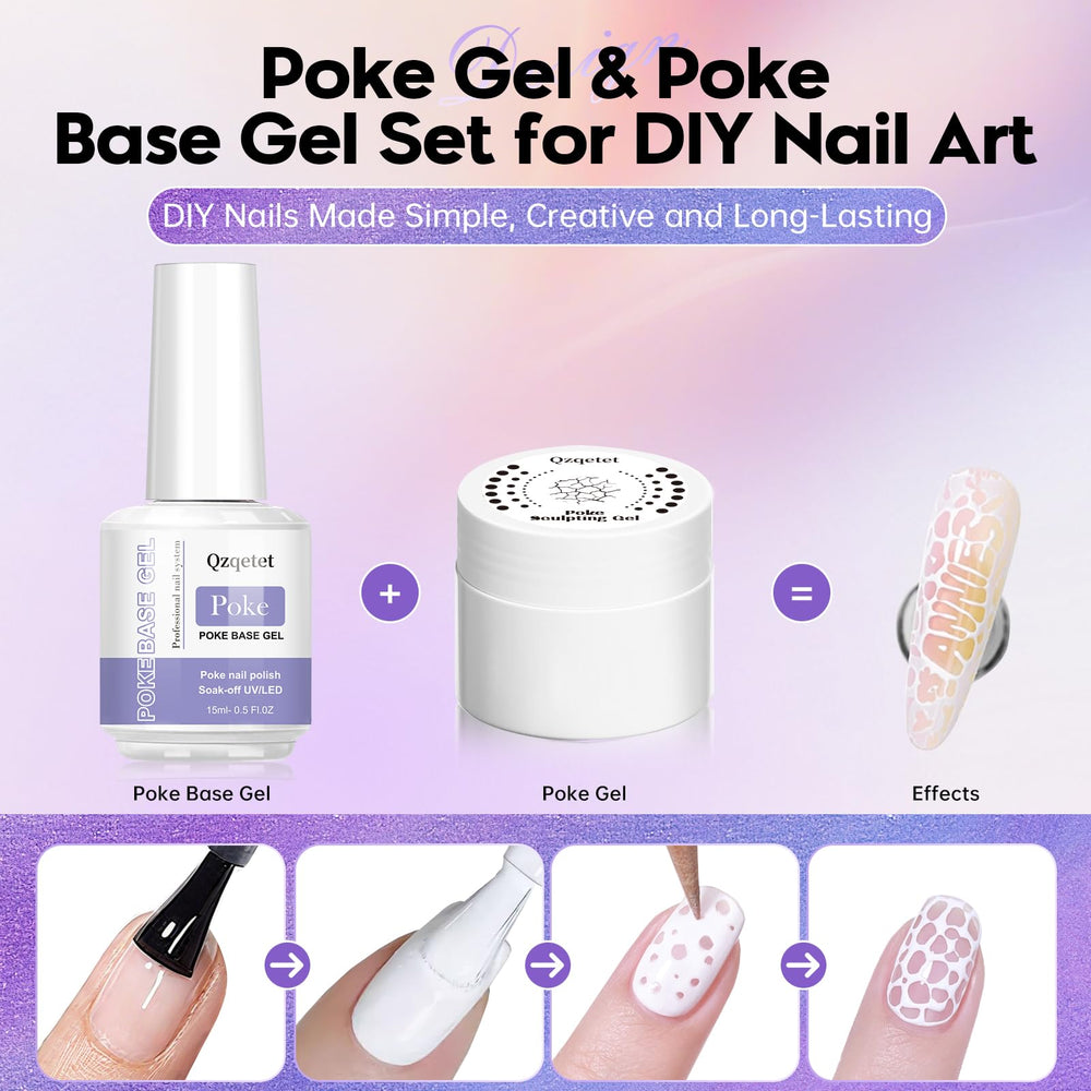 QZQETET poke gel black polish for chic accents