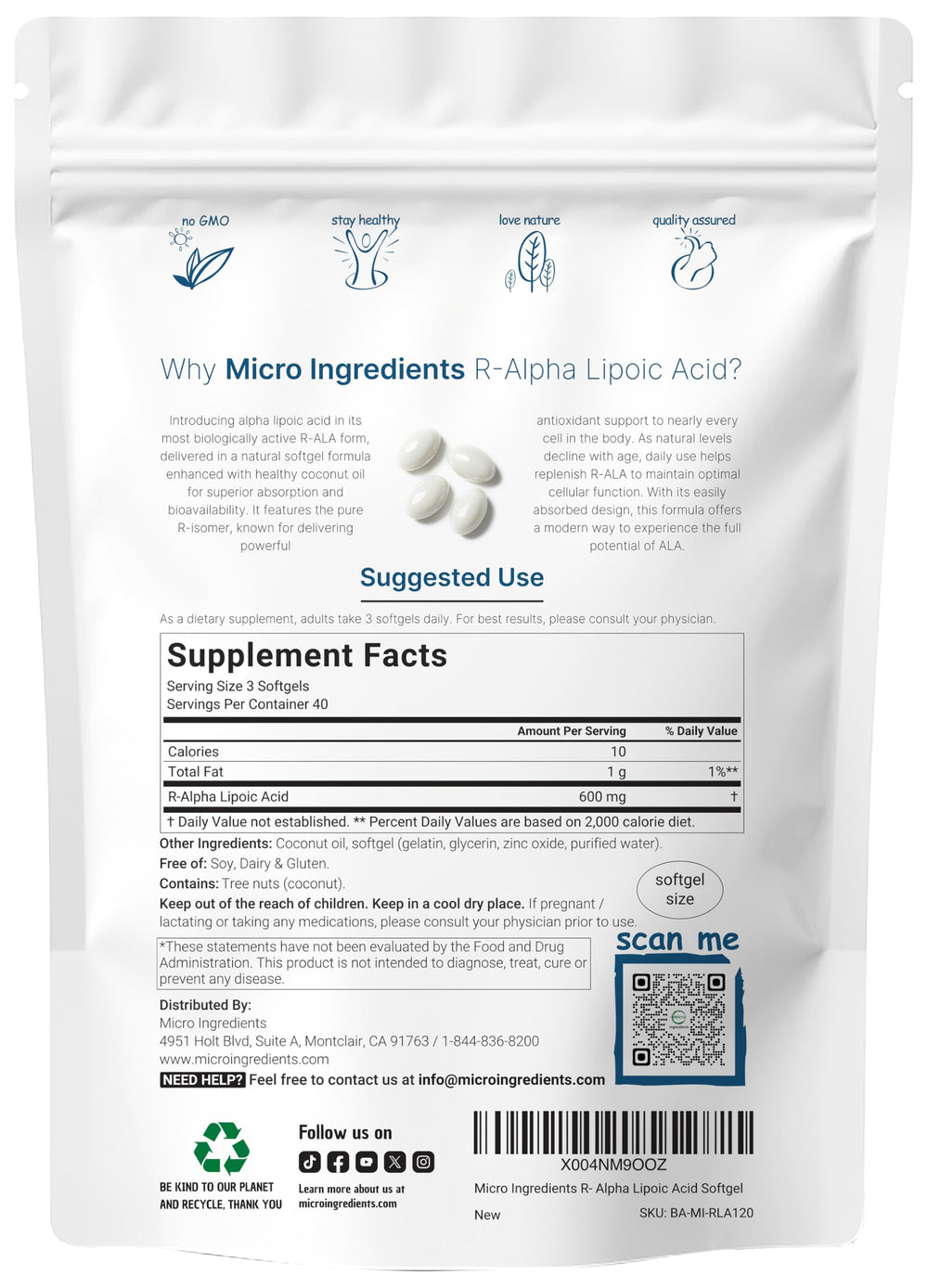 R-ALA supporting nerves, heart, liver and energy