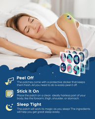 Illustration of ingredients: Valerian Root, Magnesium Malate, Hops, Melatonin