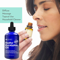 Steam-distilled Eucalyptus Globulus essential oil dropper close-up