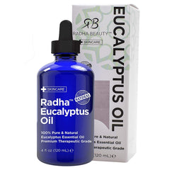 UV-protected cobalt blue bottle packaging for eucalyptus oil