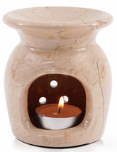 Radicaln Marble Oil Burner front view showcases Verona marble for a chic, calming ambiance.
