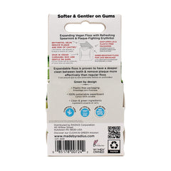 Vanilla mint scented Radius sponge floss with coconut oil coating