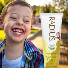 Radius toothpaste packaging and branding