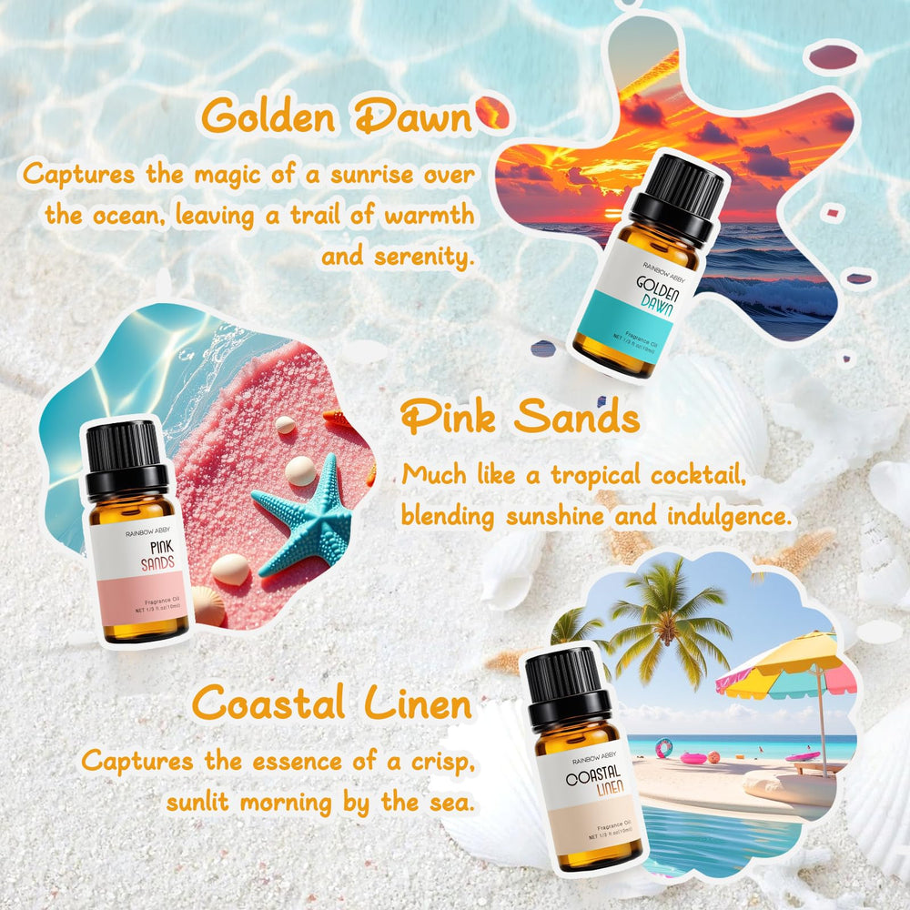 Coastal Linen 10ml essential oil bottle – Rainbow Abby Beach Collection