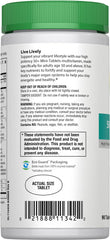 Close-up of Rainbow Light 50+ Mini-Tablet Multivitamin product label