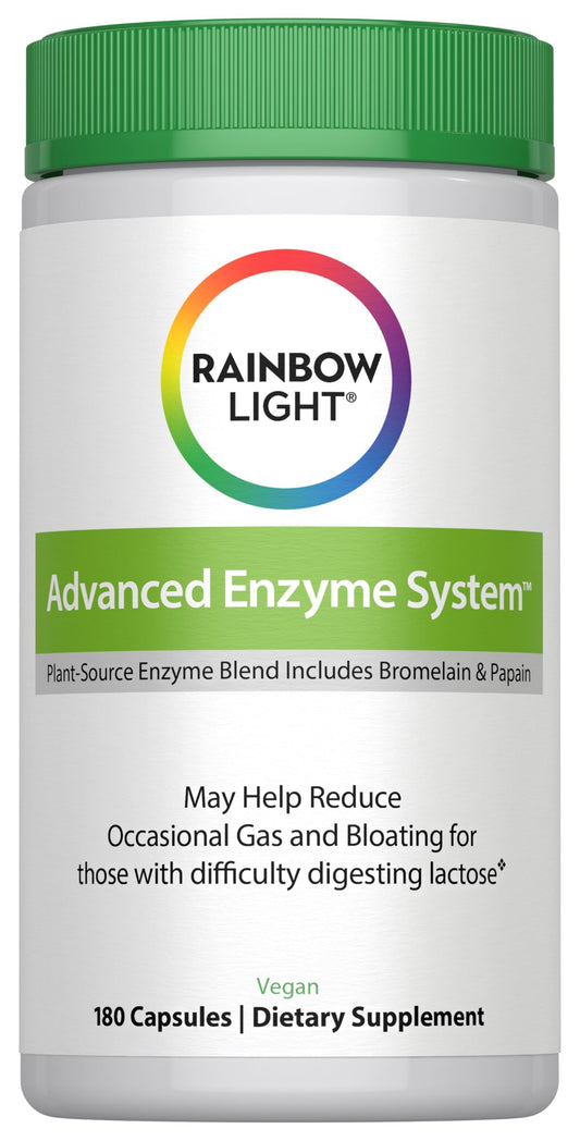 Rainbow Light Advanced Enzyme System bottle and label
