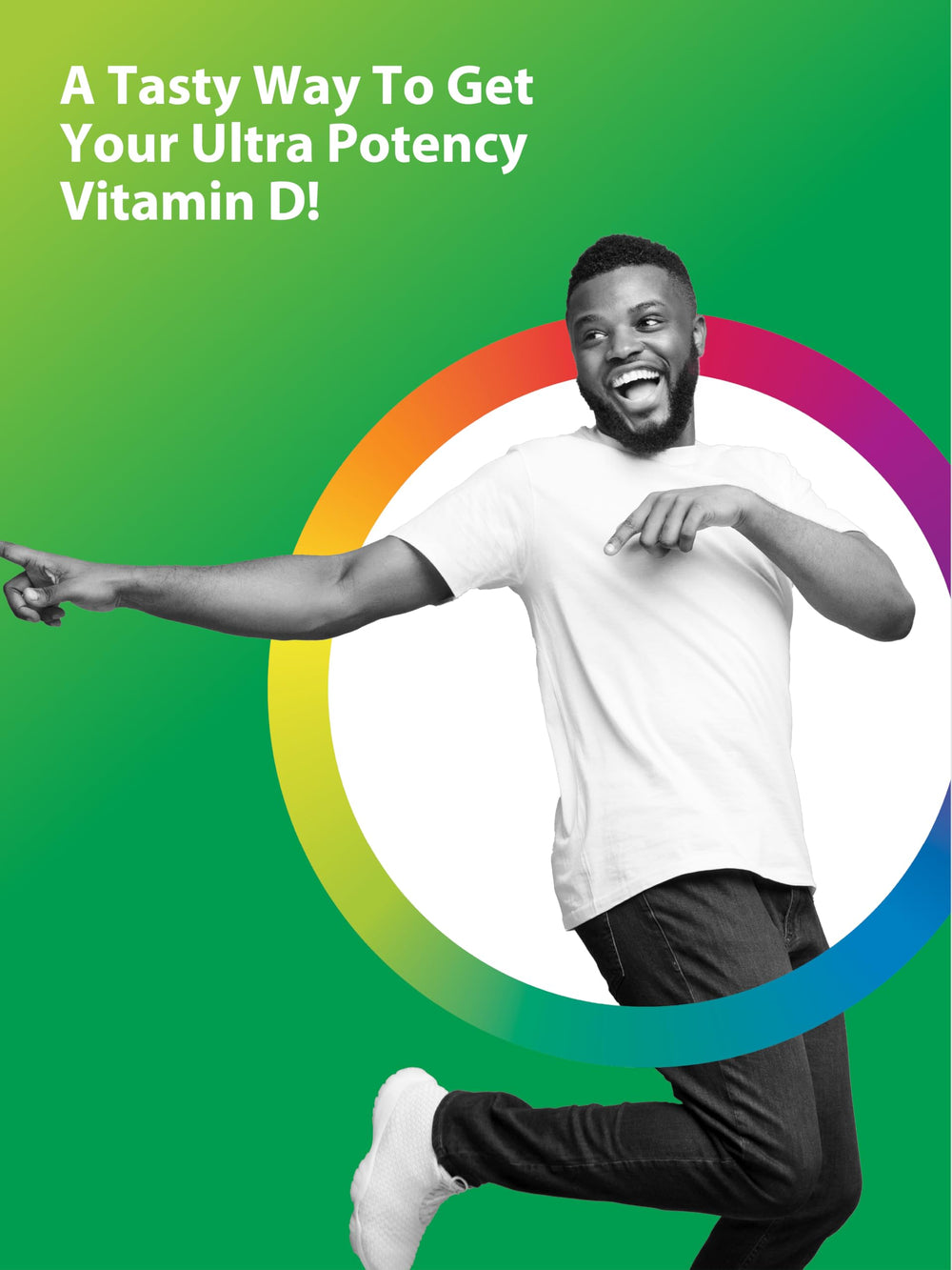 Label showing 2,500 IU Vitamin D3 per gummy
