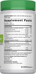 Ingredients of Rainbow Light Magnesium Calcium Plus: spirulina, horsetail, and ginger