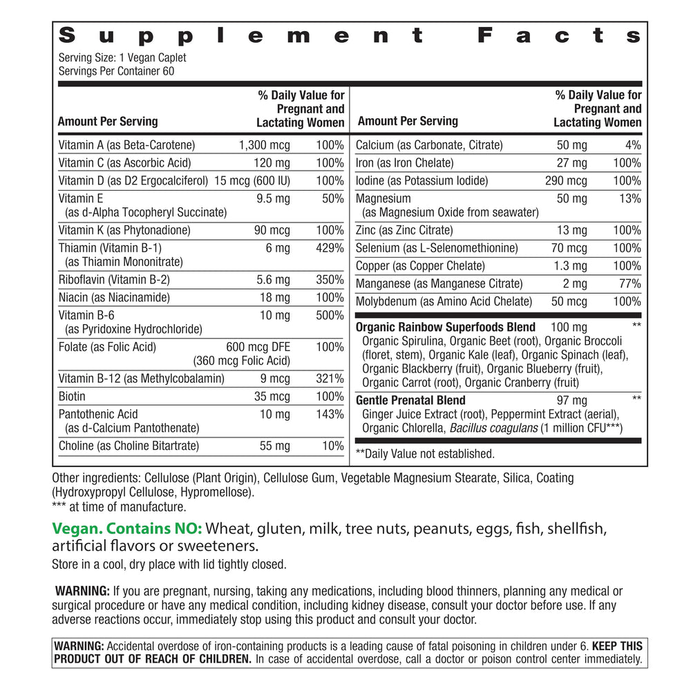 Close-up of Rainbow Light Prenatal One Plus tablets