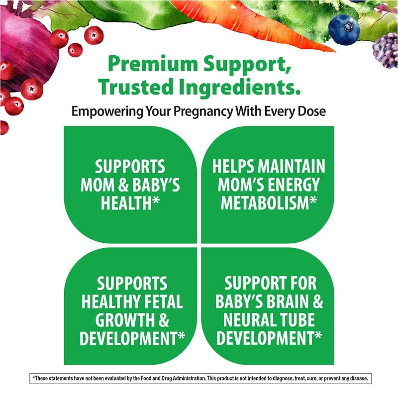 Nutrition information for Rainbow Light Prenatal One+ with real food nutrients