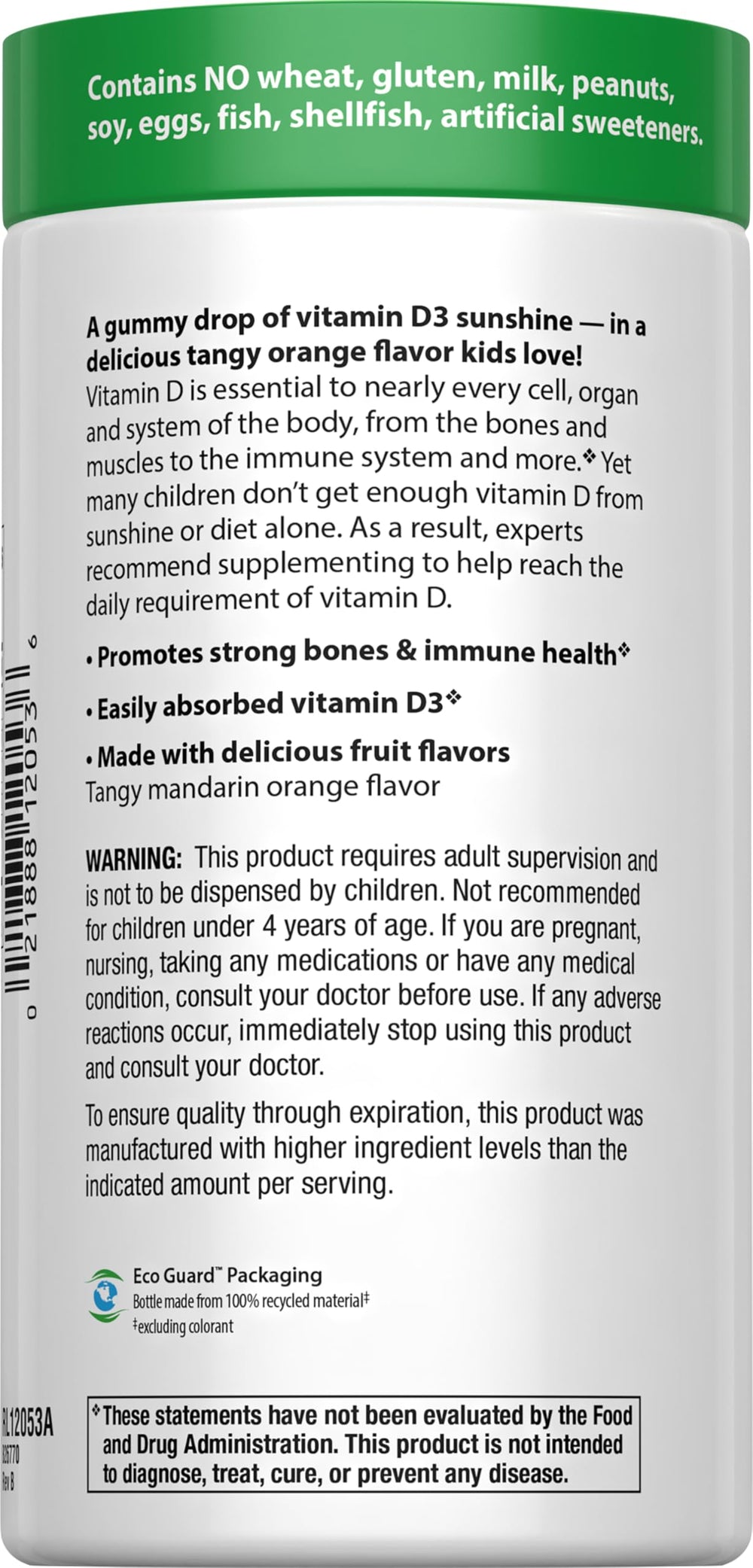 Rainbow Light Sunny Gummies Vitamin D3 400 IU package with 60 gummies