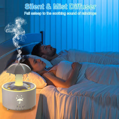 Humidifier displaying 7-color LED night light mode