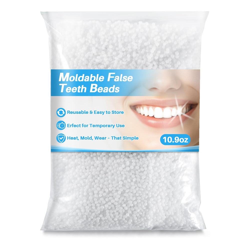 Rainflow thermoplastic beads for teeth fitting close-up