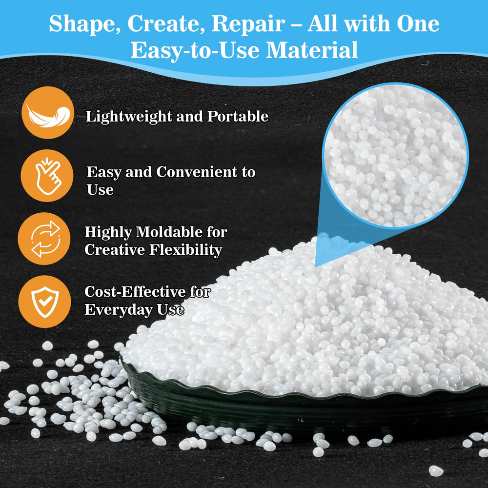 Molded thermoplastic bead dental filling example
