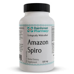 Rainforest Pharmacy Spiro herbal supplement bottle with 120 vegetarian capsules