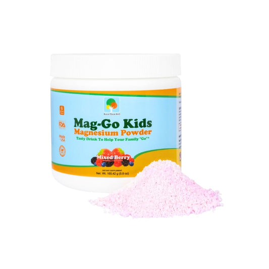 Raise Them Well Mag-Go Kids Magnesium Powder Mixed Berry tub