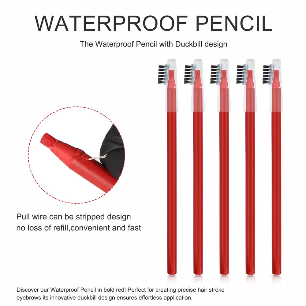 Rasmet peel-off brow pencil red provides bold mapping accents for creative brows