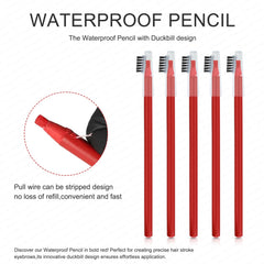 Rasmet peel-off brow pencil red provides bold mapping accents for creative brows