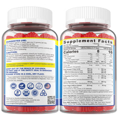 Sugar-free raspberry-flavored gummies label