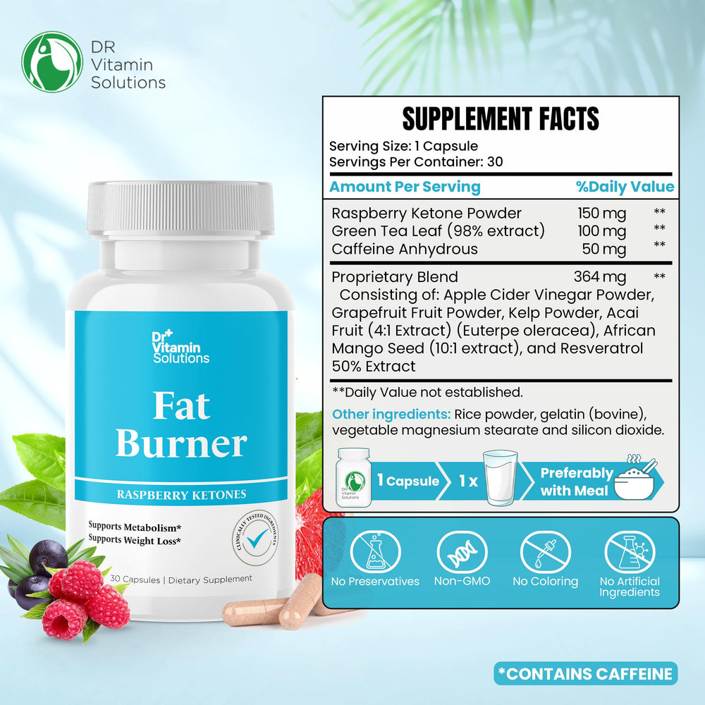Close-up of raspberry ketones and weight loss ingredients