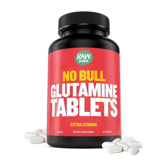 Raw Barrel No Bull L-Glutamine 1000mg tablets bottle front view