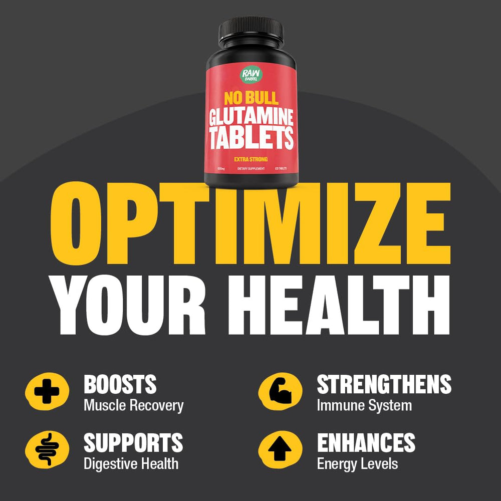 L-Glutamine bottle label showing ingredients and non-GMO claim