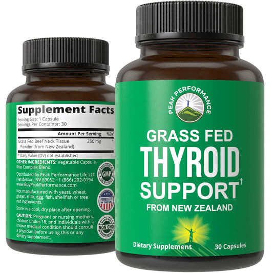Raw desiccated thyroid glandular capsules from grass-fed New Zealand cattle