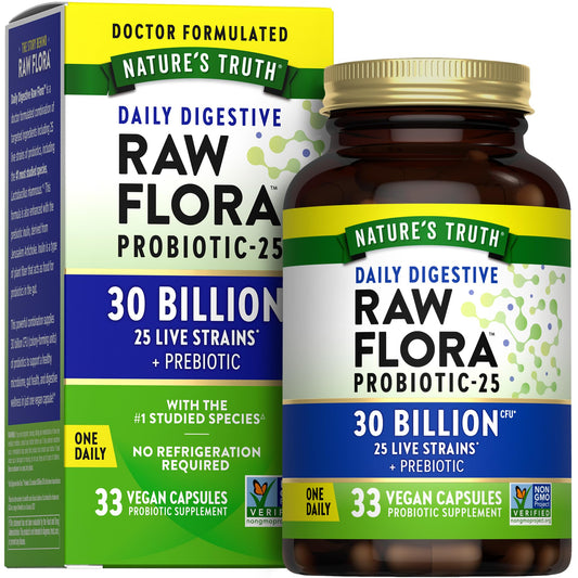Raw Flora Probiotics bottle with product label