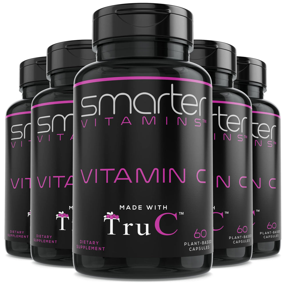 Five-pack bottles of RAW Whole Food Vitamin C from berries