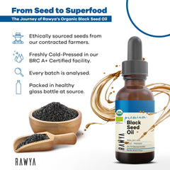 1.7 fl oz RAWYA Black Seed Oil bottle in amber glass