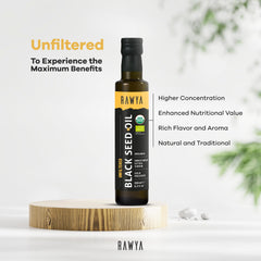 RAWYA Black Seed Oil bottle close-up