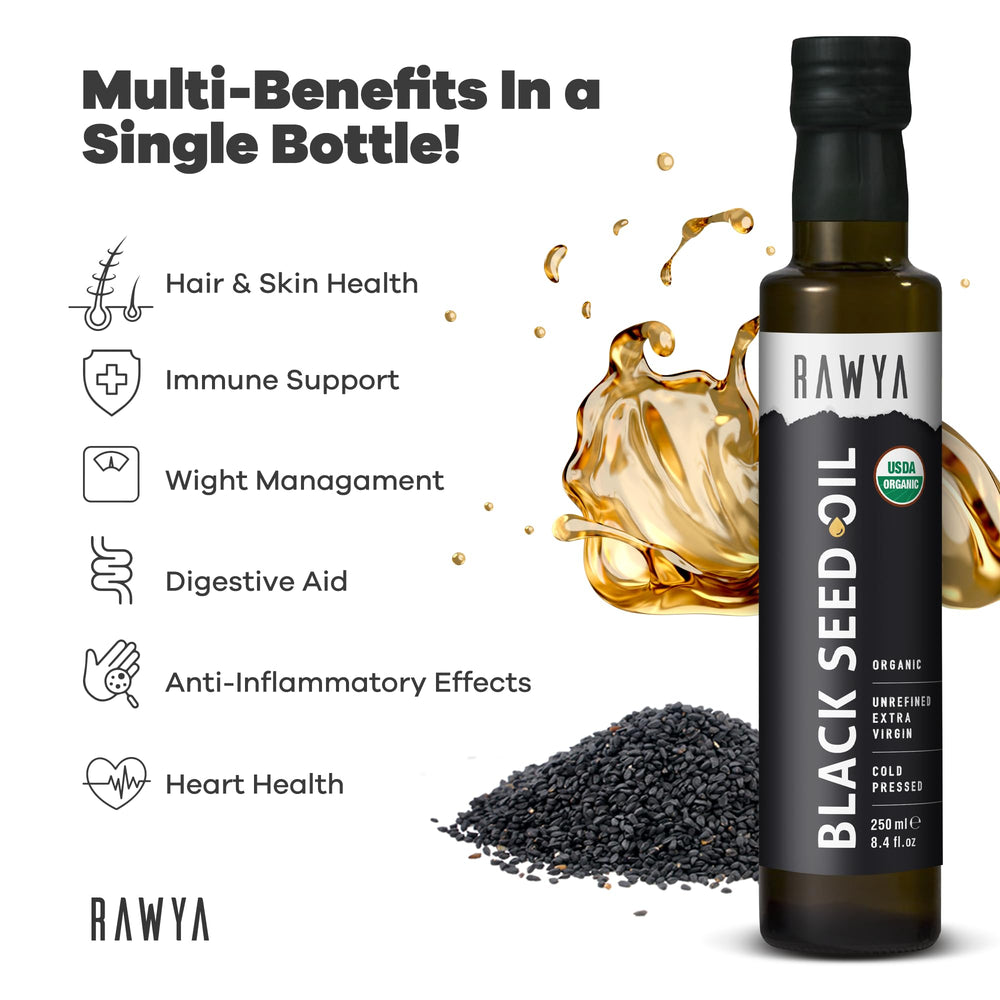 RAWYA Black Seed Oil bottle side view