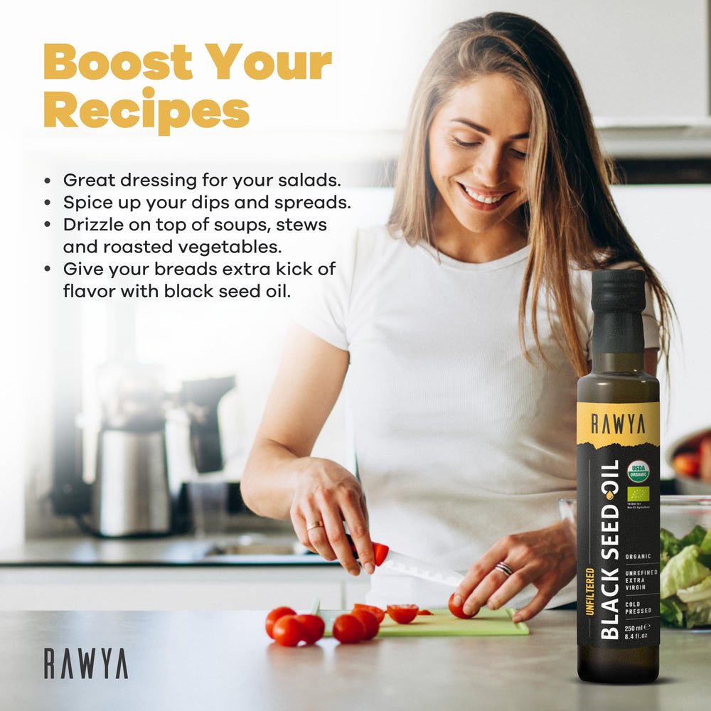 RAWYA Black Seed Oil used in salad dressings