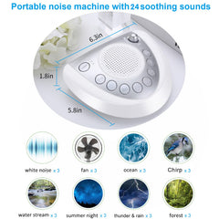 Raynic white noise machine USB ports for easy charging and setup