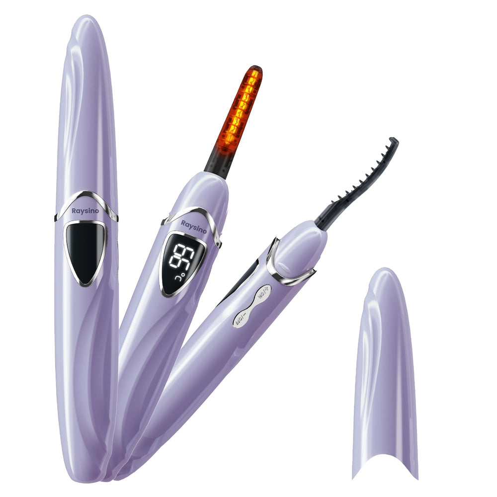 Raysino S600 heated eyelash curler with LED display for precise temperature control.